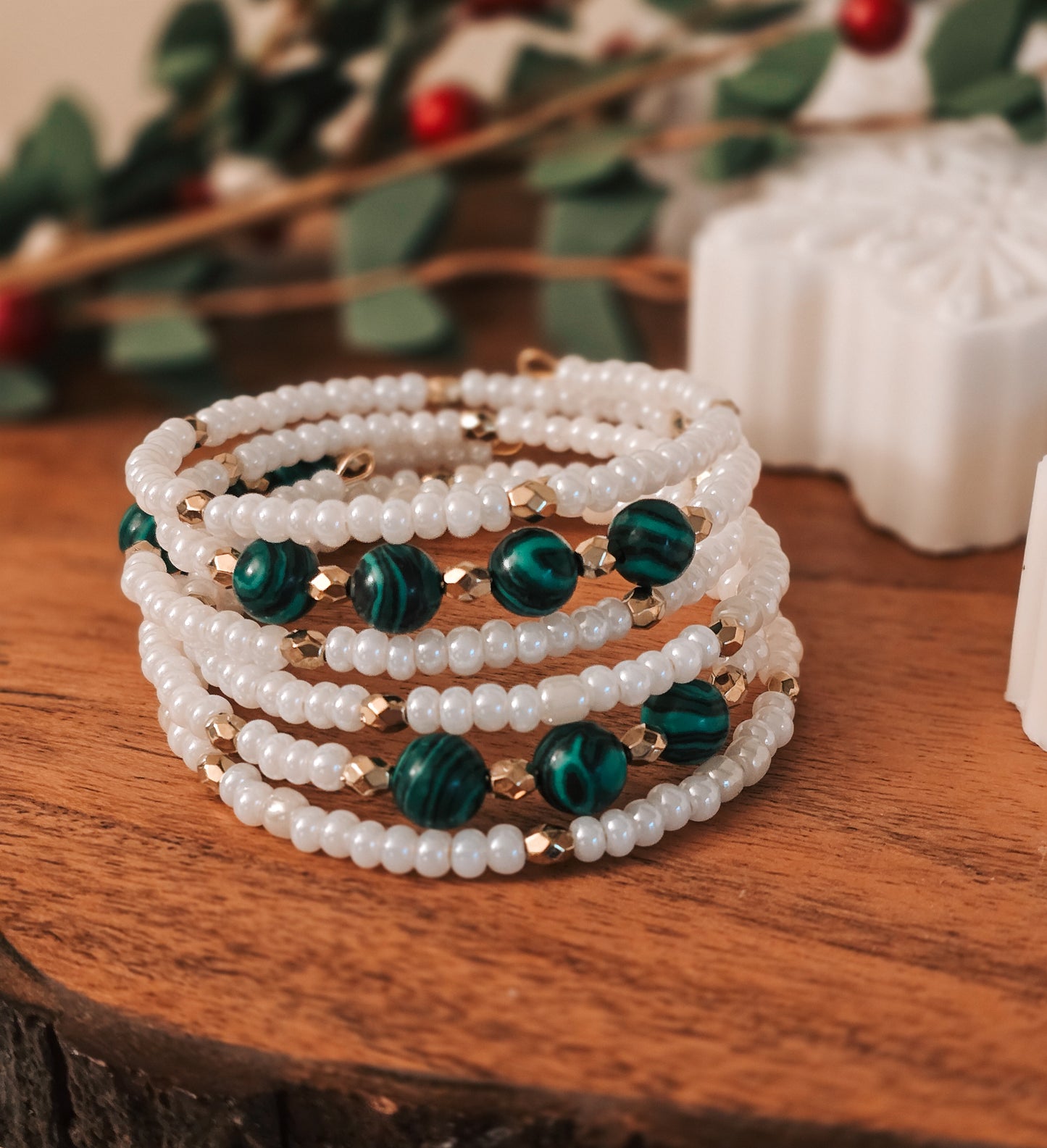 Malachite festive bracelet - Zenful Senses